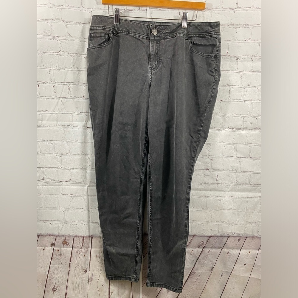 Lane Bryant Womens Plus Size 18 Charcoal Gray High Rise Skinny Jeans